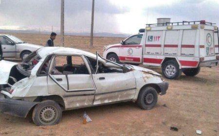 برخورد پراید با گاردریل در محور شوش به اندیمشک