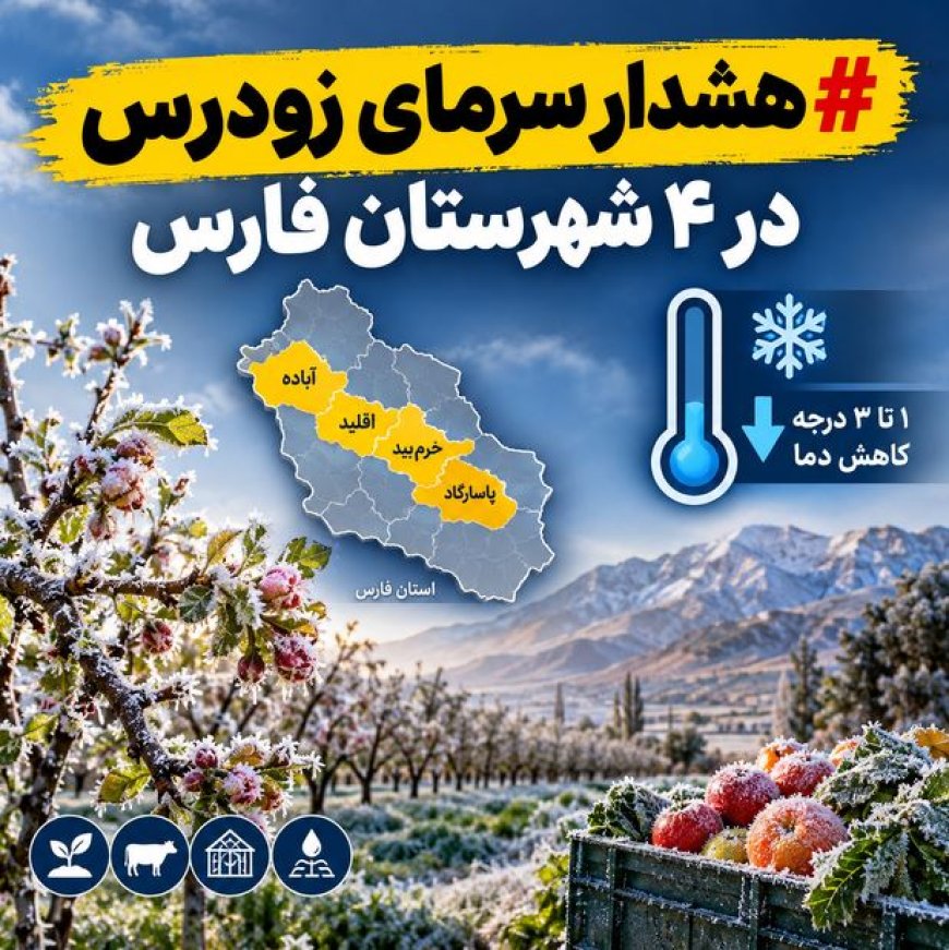 هشدار سرمای زودرس در ۴ شهرستان فارس